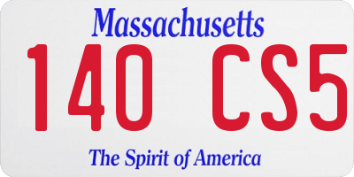 MA license plate 140CS5