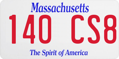 MA license plate 140CS8