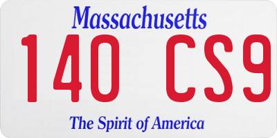 MA license plate 140CS9