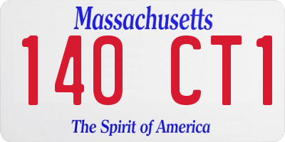 MA license plate 140CT1