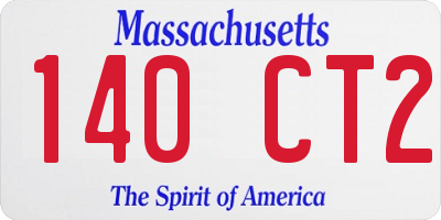 MA license plate 140CT2