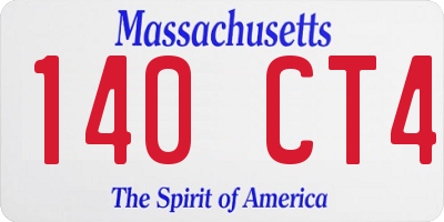 MA license plate 140CT4