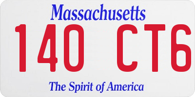 MA license plate 140CT6