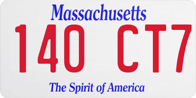 MA license plate 140CT7