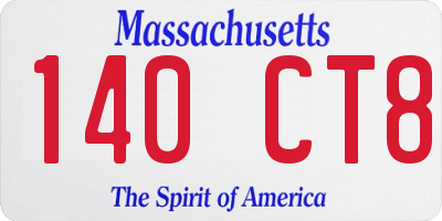 MA license plate 140CT8
