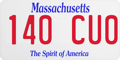 MA license plate 140CU0