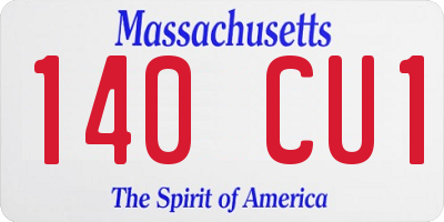 MA license plate 140CU1