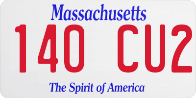 MA license plate 140CU2