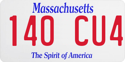 MA license plate 140CU4
