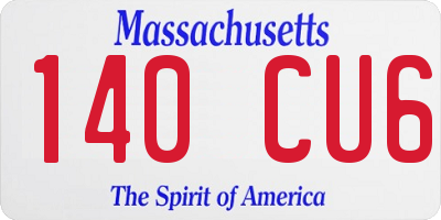 MA license plate 140CU6