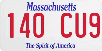 MA license plate 140CU9