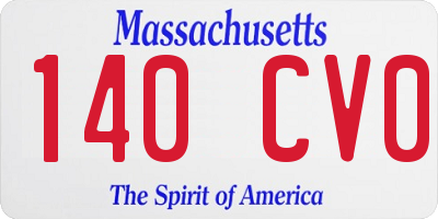 MA license plate 140CV0