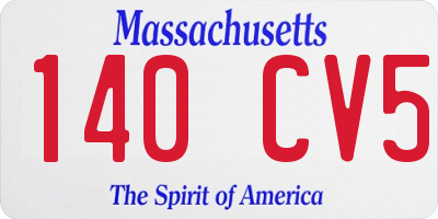 MA license plate 140CV5