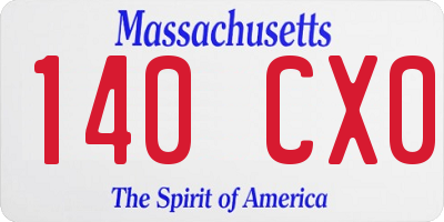 MA license plate 140CX0