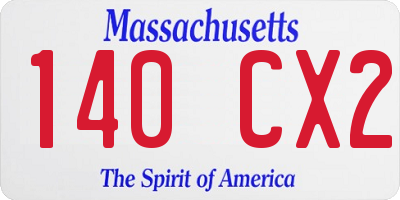 MA license plate 140CX2