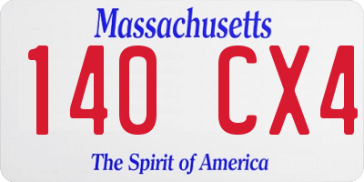 MA license plate 140CX4