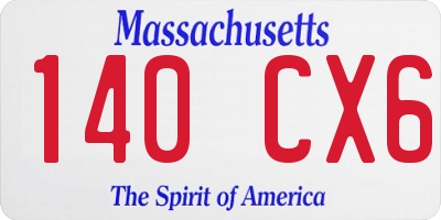 MA license plate 140CX6