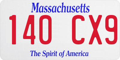 MA license plate 140CX9