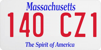MA license plate 140CZ1