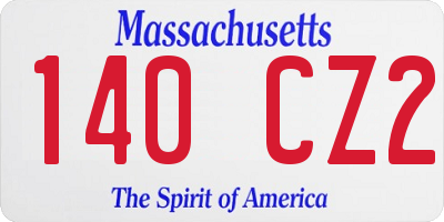 MA license plate 140CZ2