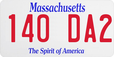 MA license plate 140DA2