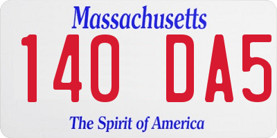 MA license plate 140DA5