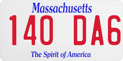 MA license plate 140DA6