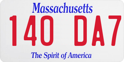 MA license plate 140DA7
