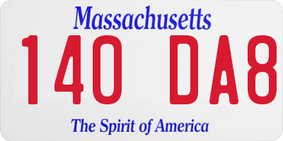 MA license plate 140DA8