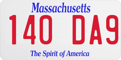 MA license plate 140DA9