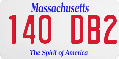 MA license plate 140DB2