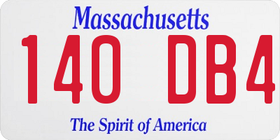 MA license plate 140DB4