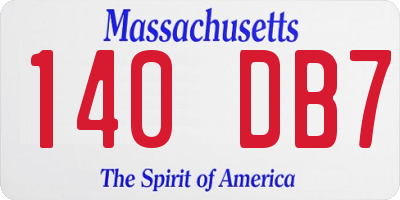 MA license plate 140DB7
