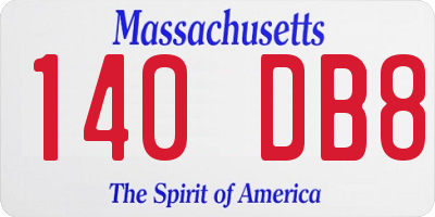 MA license plate 140DB8