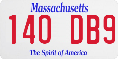 MA license plate 140DB9
