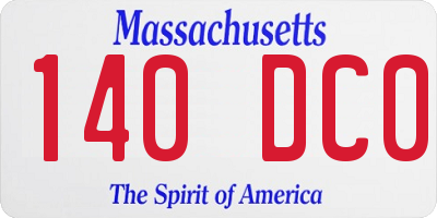 MA license plate 140DC0