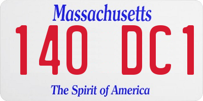 MA license plate 140DC1