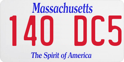 MA license plate 140DC5