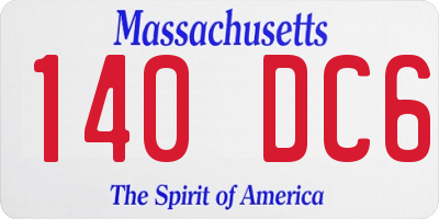 MA license plate 140DC6