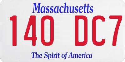 MA license plate 140DC7