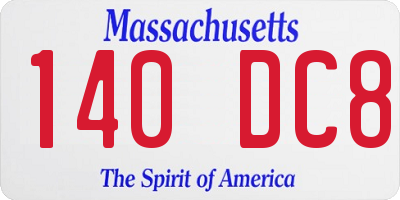 MA license plate 140DC8
