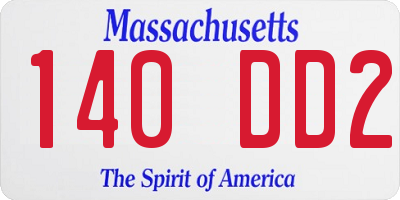 MA license plate 140DD2