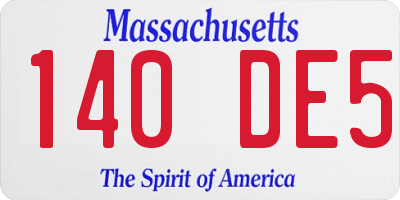 MA license plate 140DE5