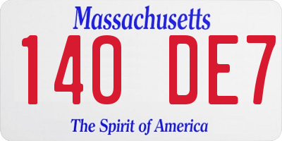 MA license plate 140DE7