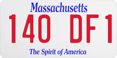 MA license plate 140DF1
