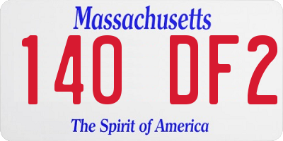 MA license plate 140DF2