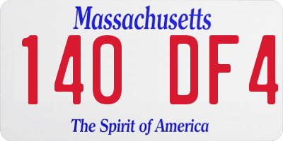 MA license plate 140DF4