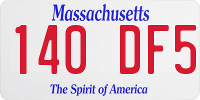 MA license plate 140DF5