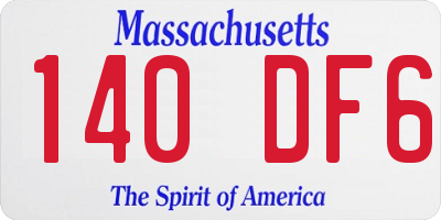 MA license plate 140DF6