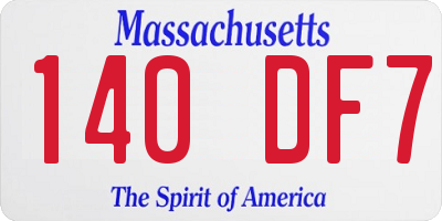 MA license plate 140DF7